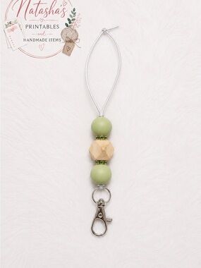 Green Bead Car Freshie Hanger